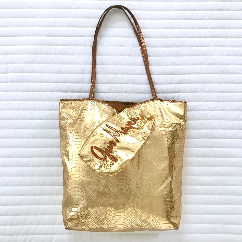 Gold-Bronze Tote + Purse
